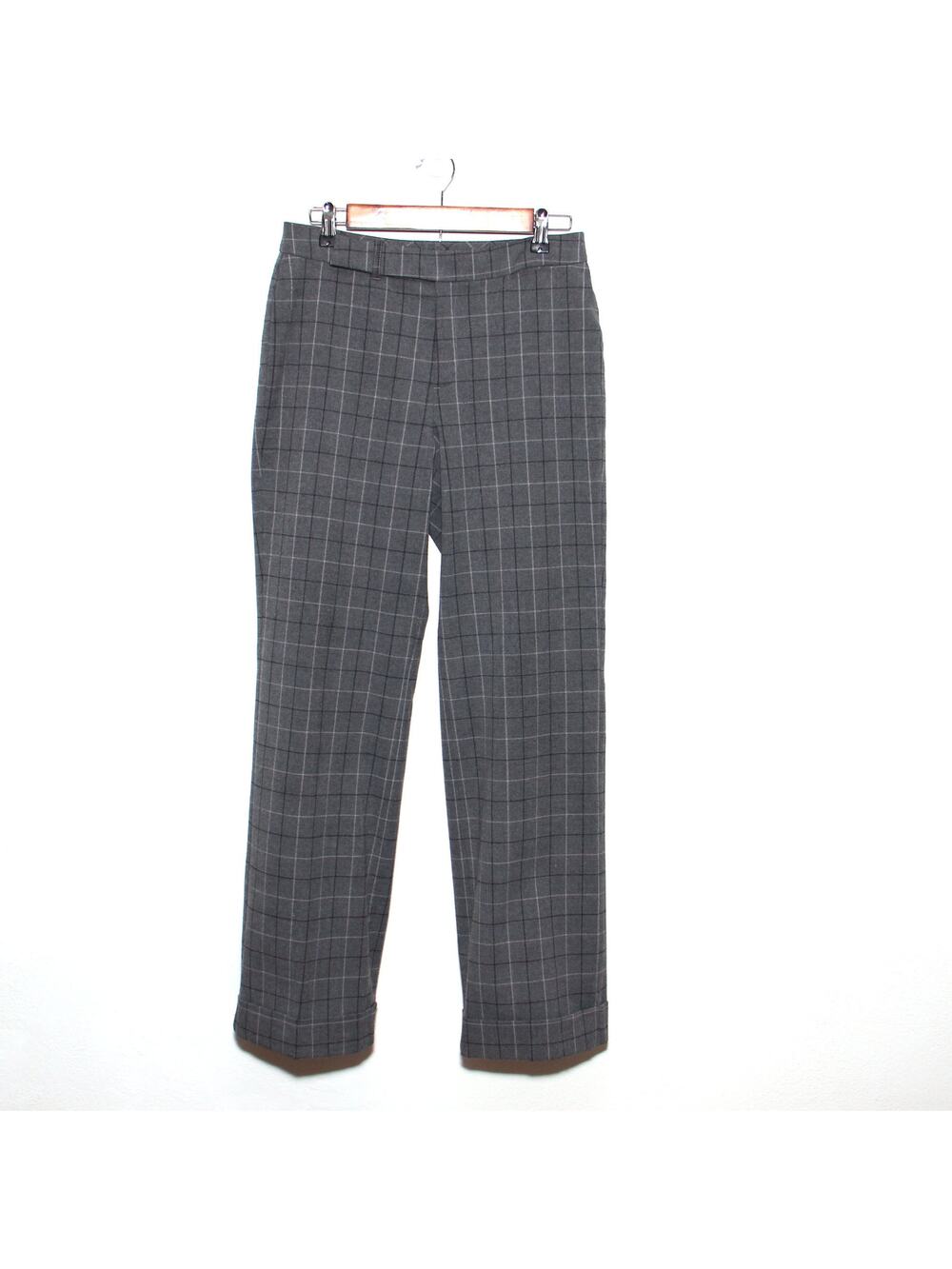 Vintage Dockers Y2K  Gray Plaid Cuffed Hem Trouser Pants Size 4